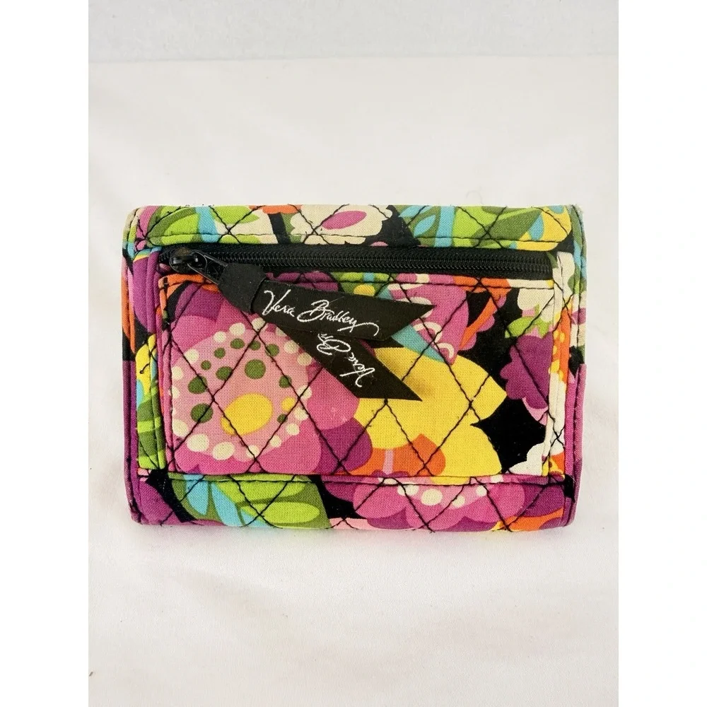 Vera Bradley Va Va Bloom Euro Wallet Trifold Quilted Floral Organizer - Picture 3 of 11
